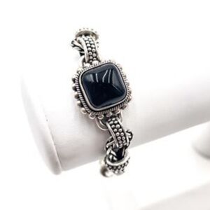 Suarti Bali Sterling Silver And Black Onyx Woven Bracelet